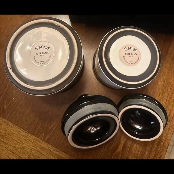 Sango Nova Black 2-piece Kitchen Canister Set - Picture 3 of 7